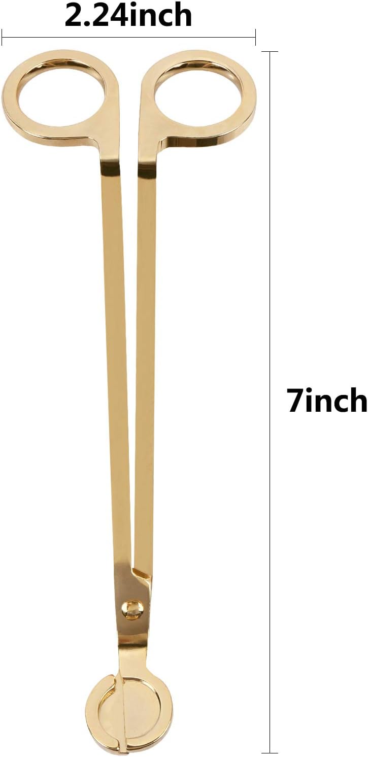 Harapu Gold Candle Wick Trimmer with Stainless Steel Clipper