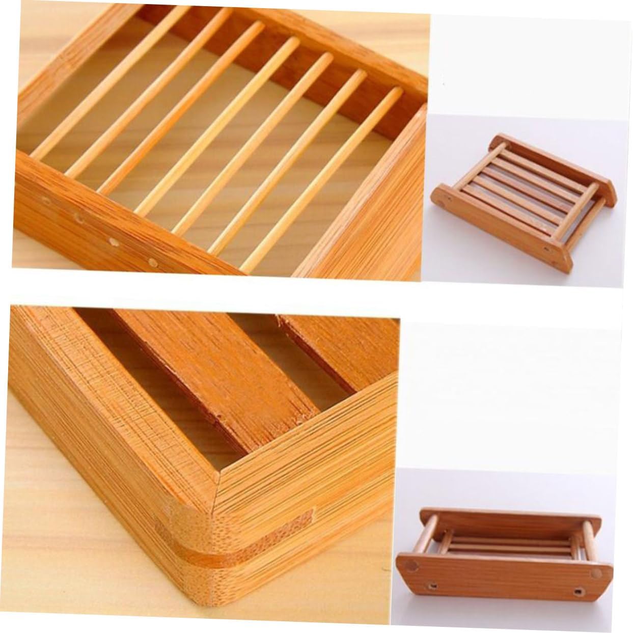 Mobestech Retro Wooden Soap Dish Boat Shape Self Draining