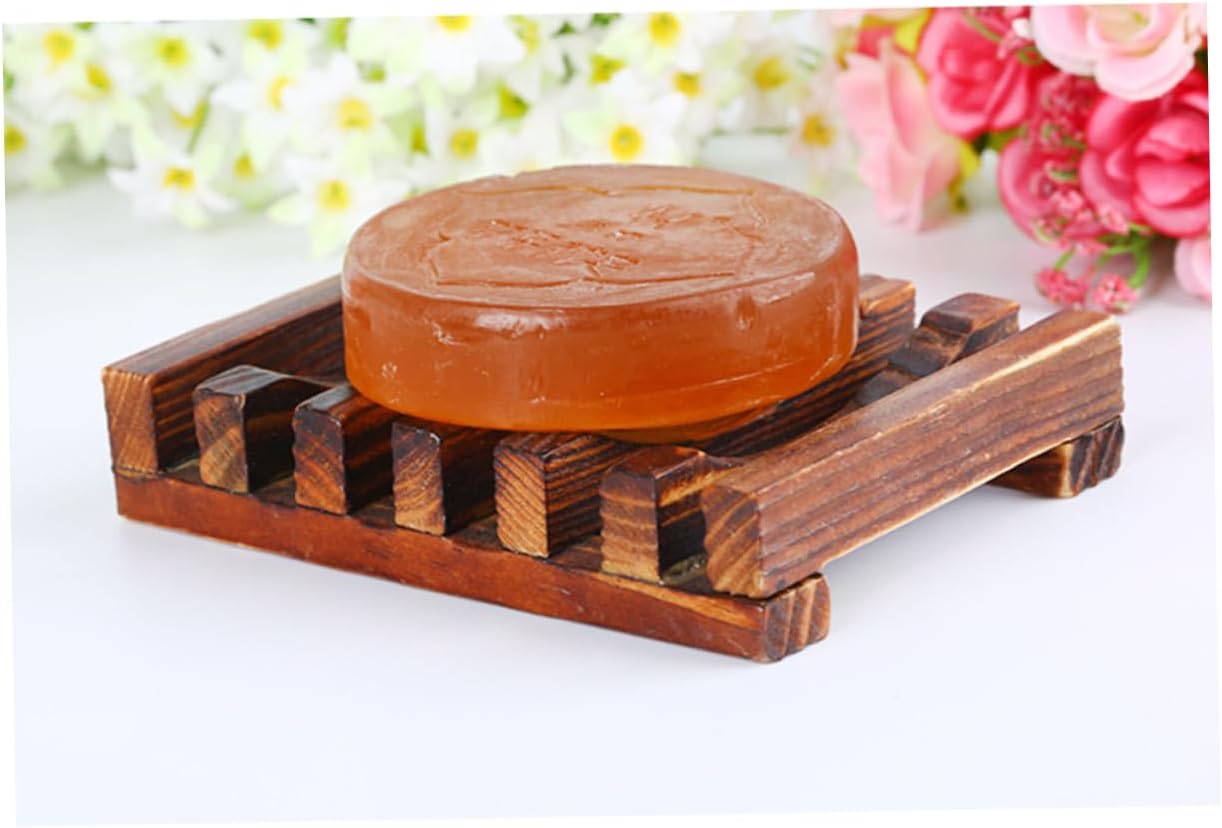 ABOOFAN 4PC Wood Soap Holder with Drainage