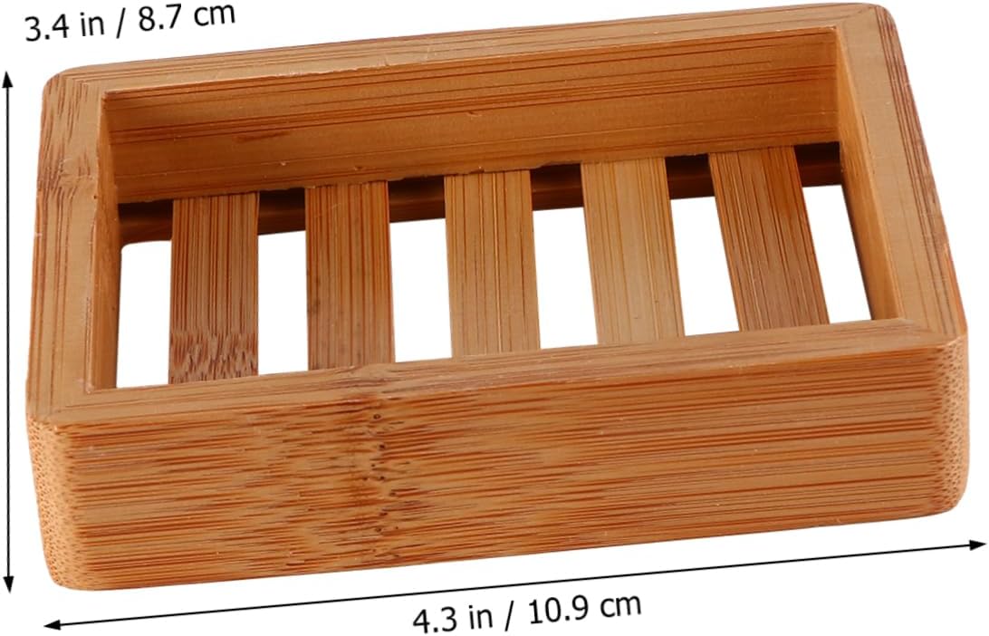 BRIGHTFUFU Bamboo Soap Holder with Self-Draining Design