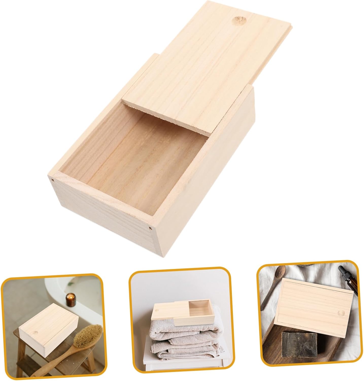 Sturdy Wooden Soap Dish Holder for Bathroom Kitchen Travel Laundry