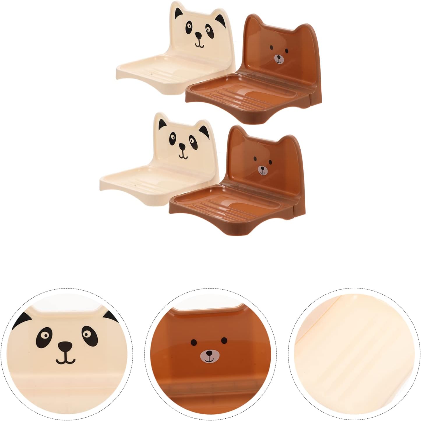 4pcs Wall-Mounted Soap Holder Bathroom Organizer