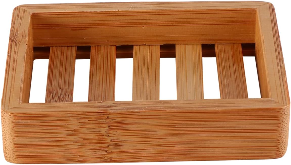 BRIGHTFUFU Bamboo Soap Holder with Self-Draining Design