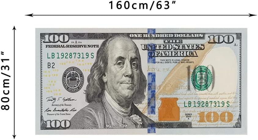 GUBIYU 100 Dollar Bill Patterned Beach Towel