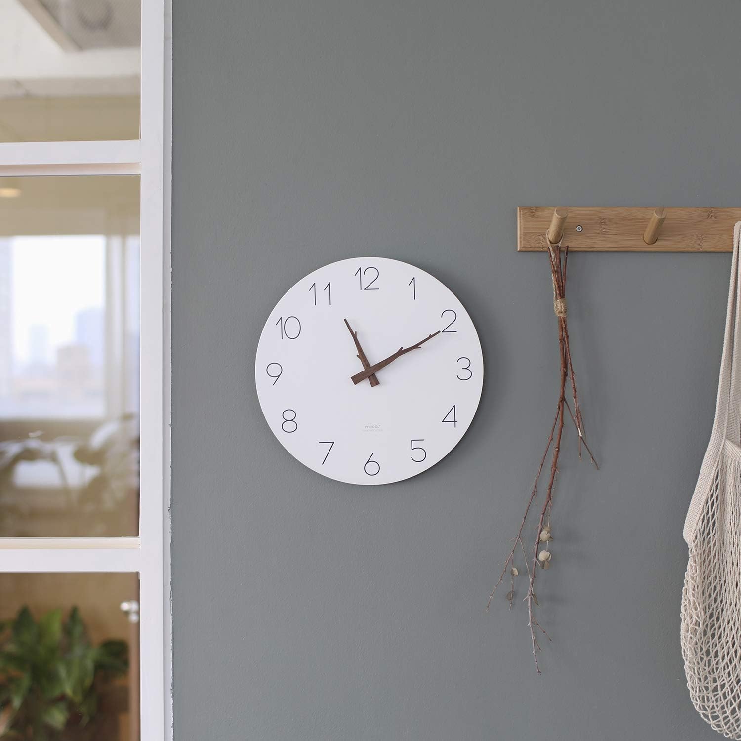 mooas Flatwood Twig Wall Clock