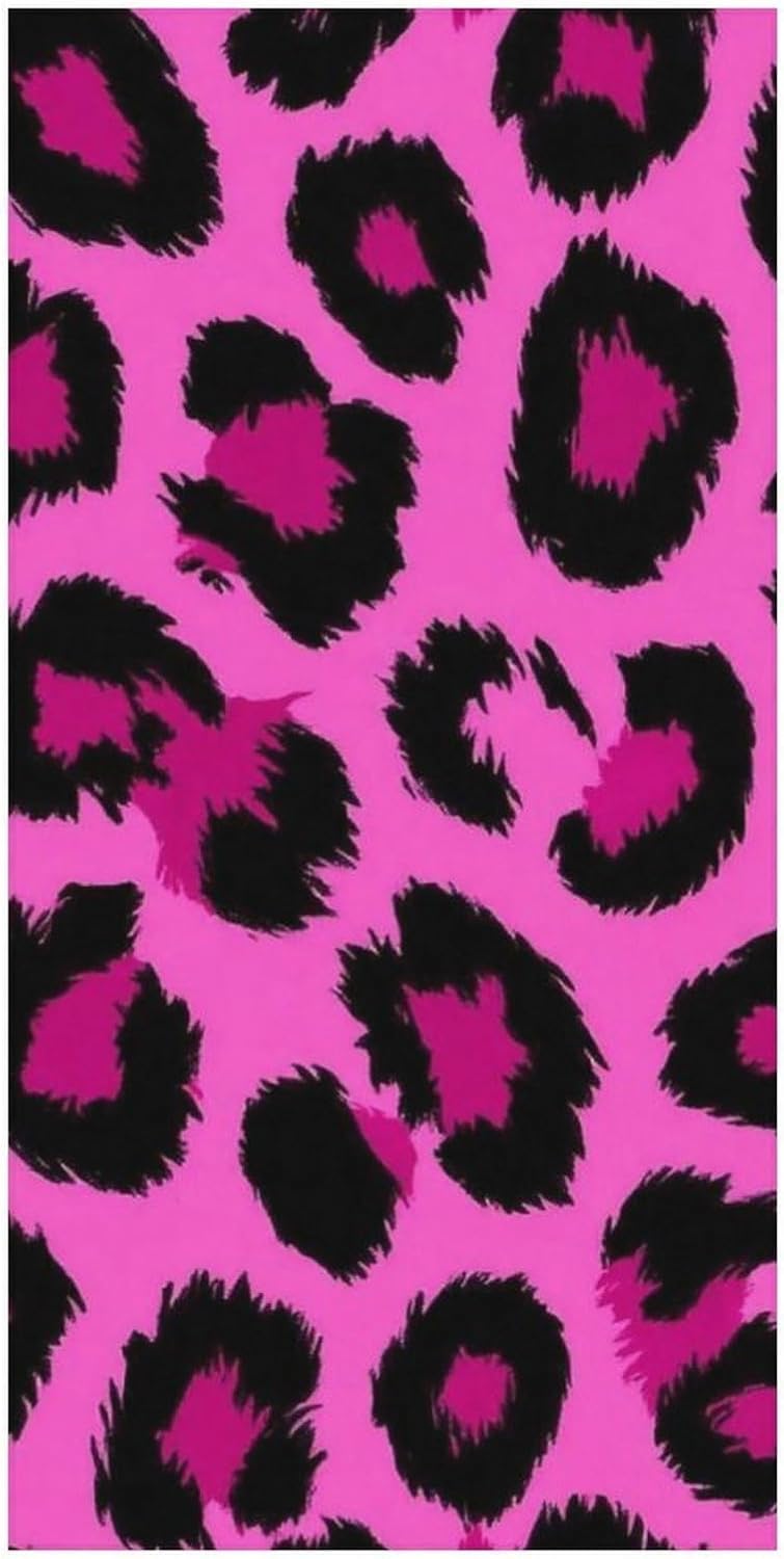 4SEE Super Soft Pink Leopard Print Beach Towel 1