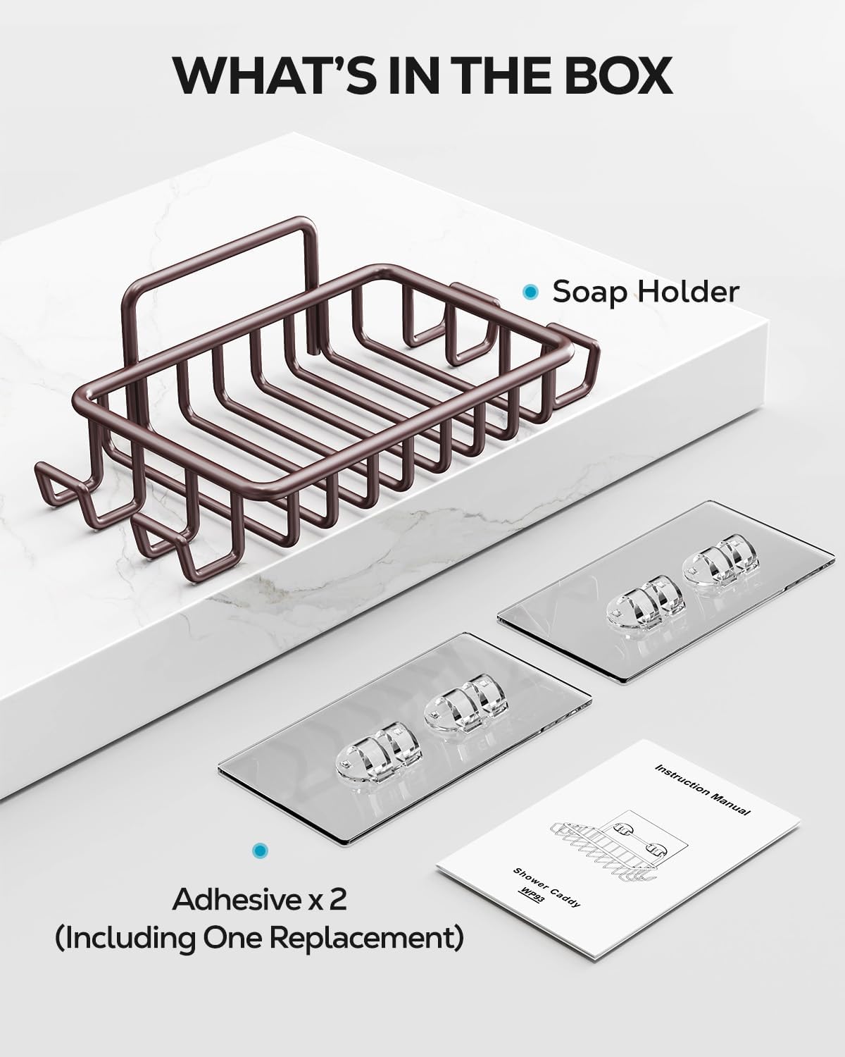 Nieifi Stainless Steel Soap Dish with 4 Hooks