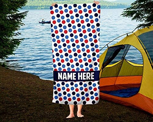Extra Large Personalized Dots Pattern Towel for Kids and Adults