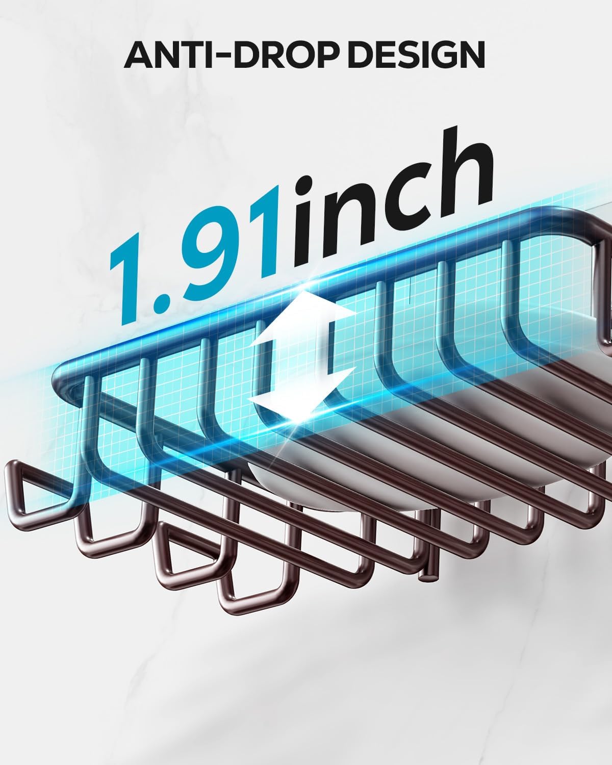 Nieifi Stainless Steel Soap Dish with 4 Hooks