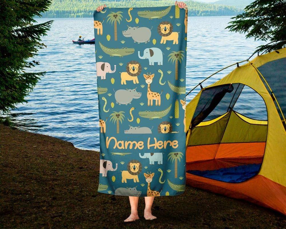 Personalized Safari Towel for Kids and Adults