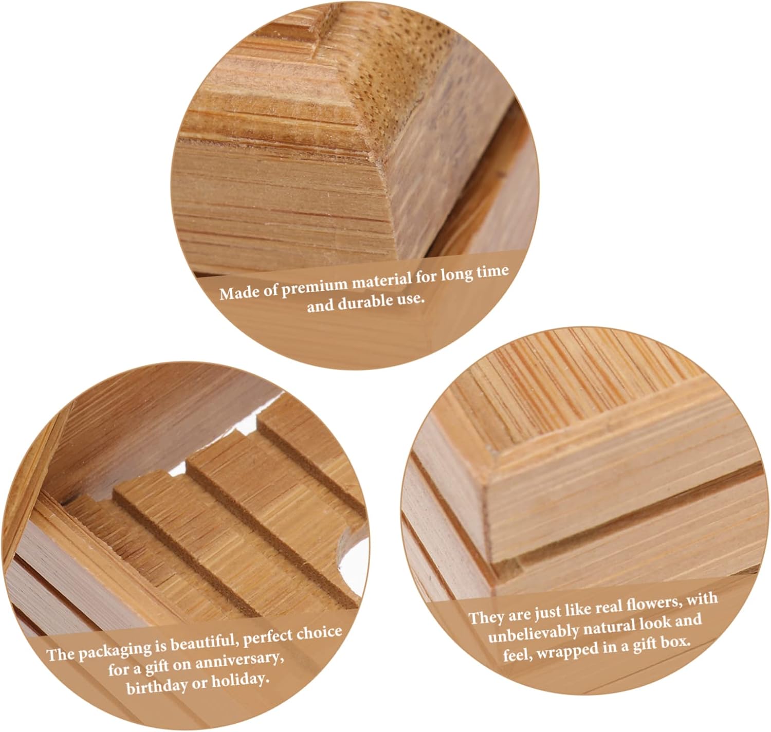 SHOWERORO Bamboo Soap Rack with Lid Holder