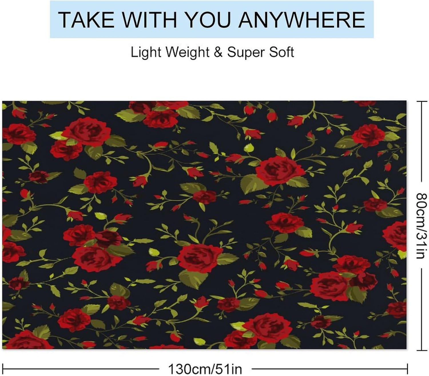 JZDACH Floral Roses Soft Bath Towel 31x51
