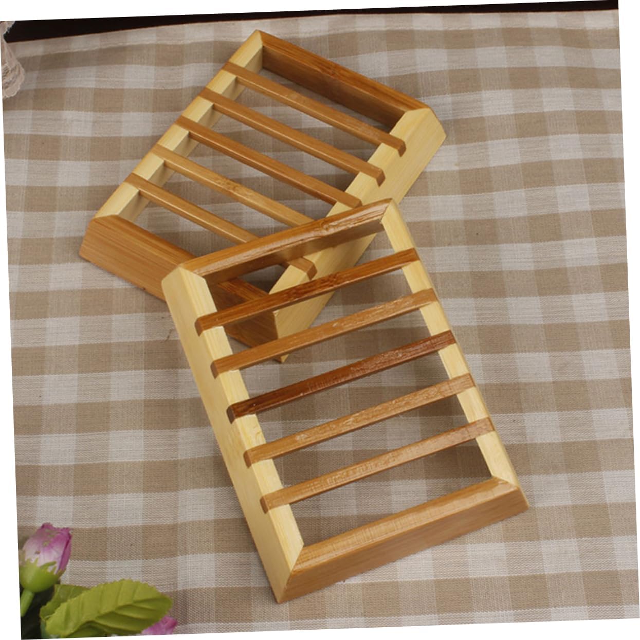Alipis Natural Bamboo Soap Dish Storage Rack
