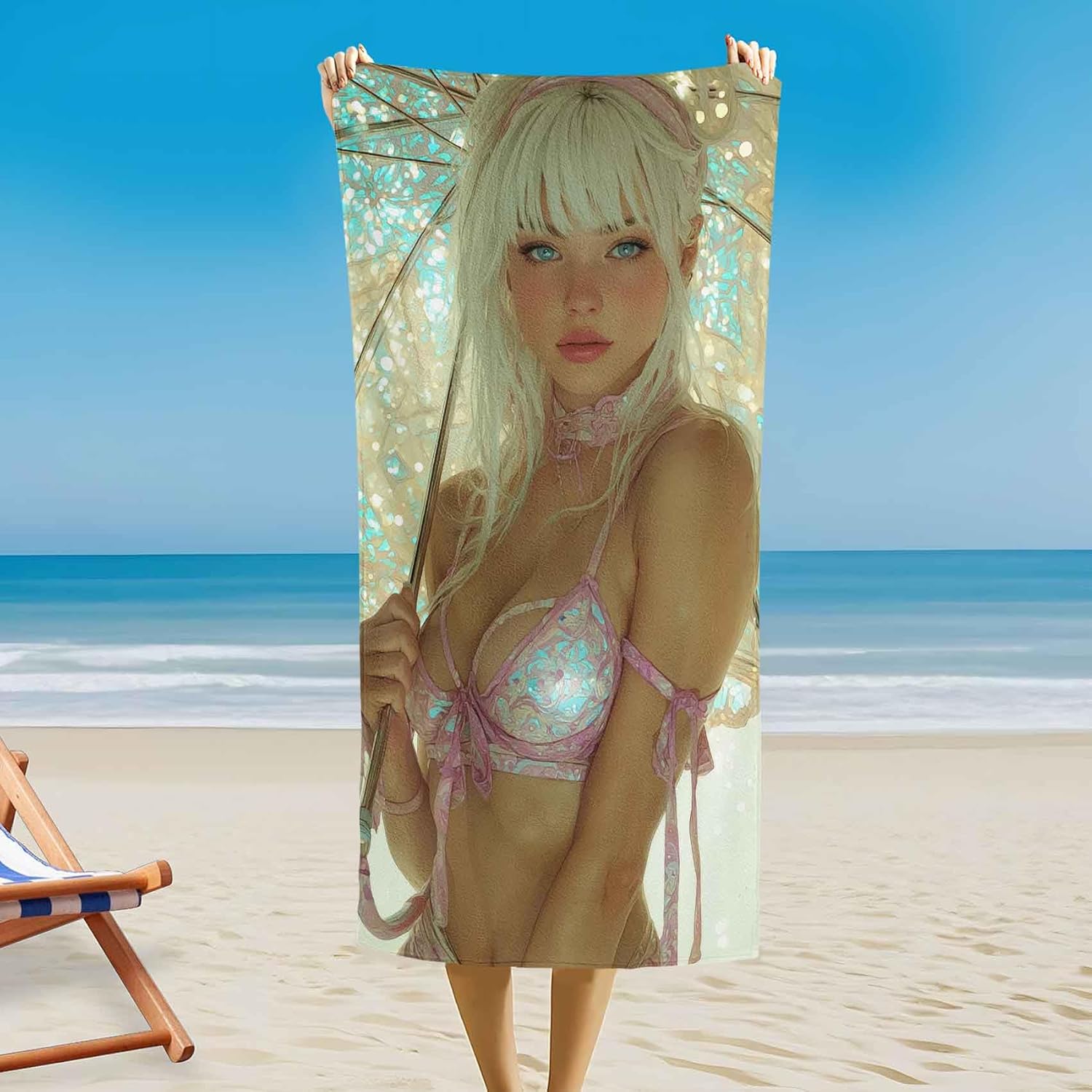 Magnetic Beach Towel for Travel Quick Dry and Sand-Resistant