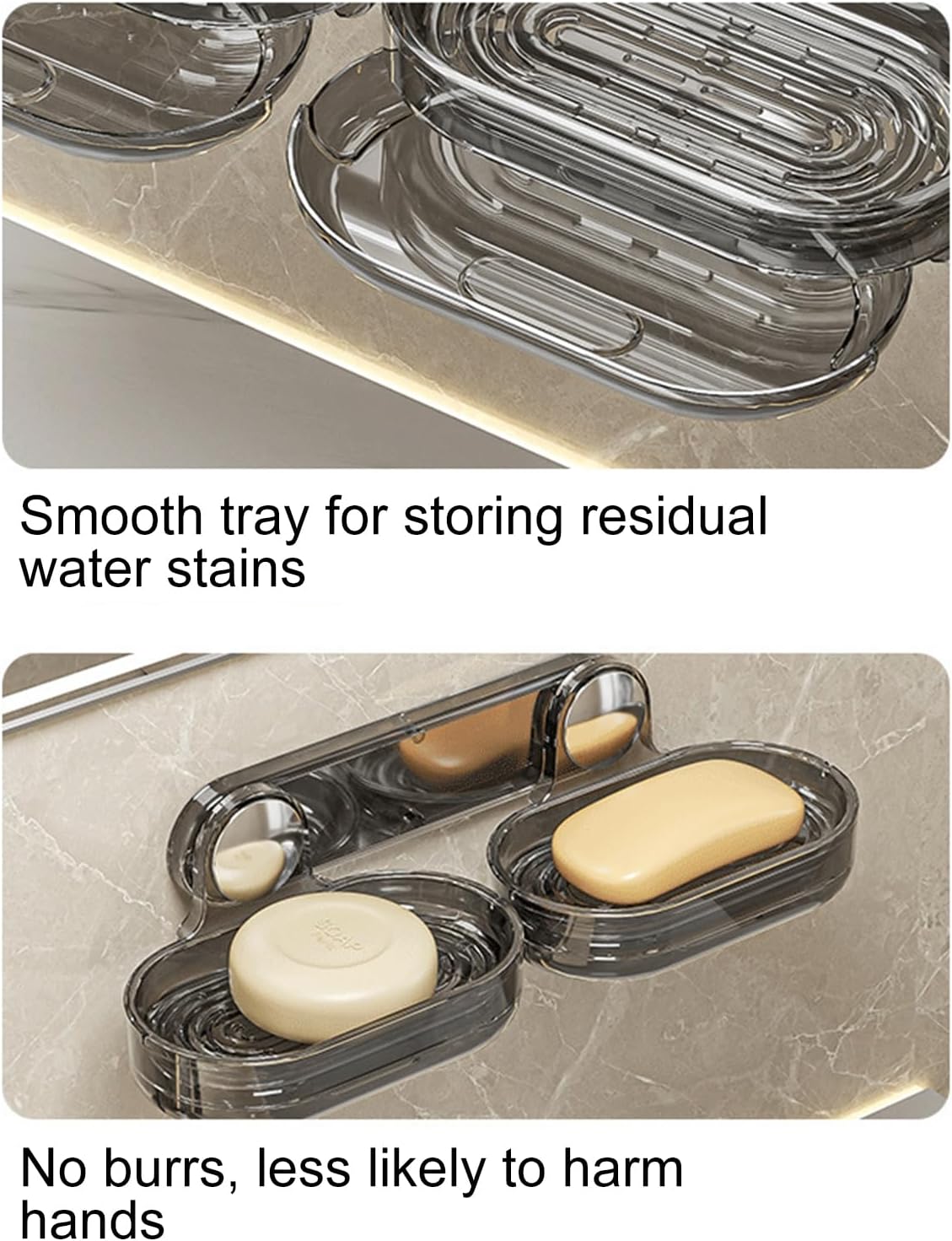 Loyliawa Wall Mount Soap Dish Double Layer Quick Drain
