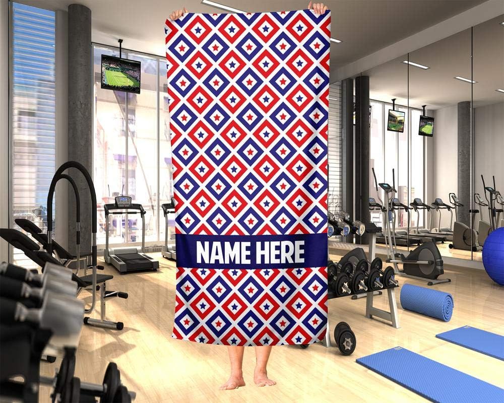 Extra Large Personalized Stars in Diamonds Towel for Kids and Adults
