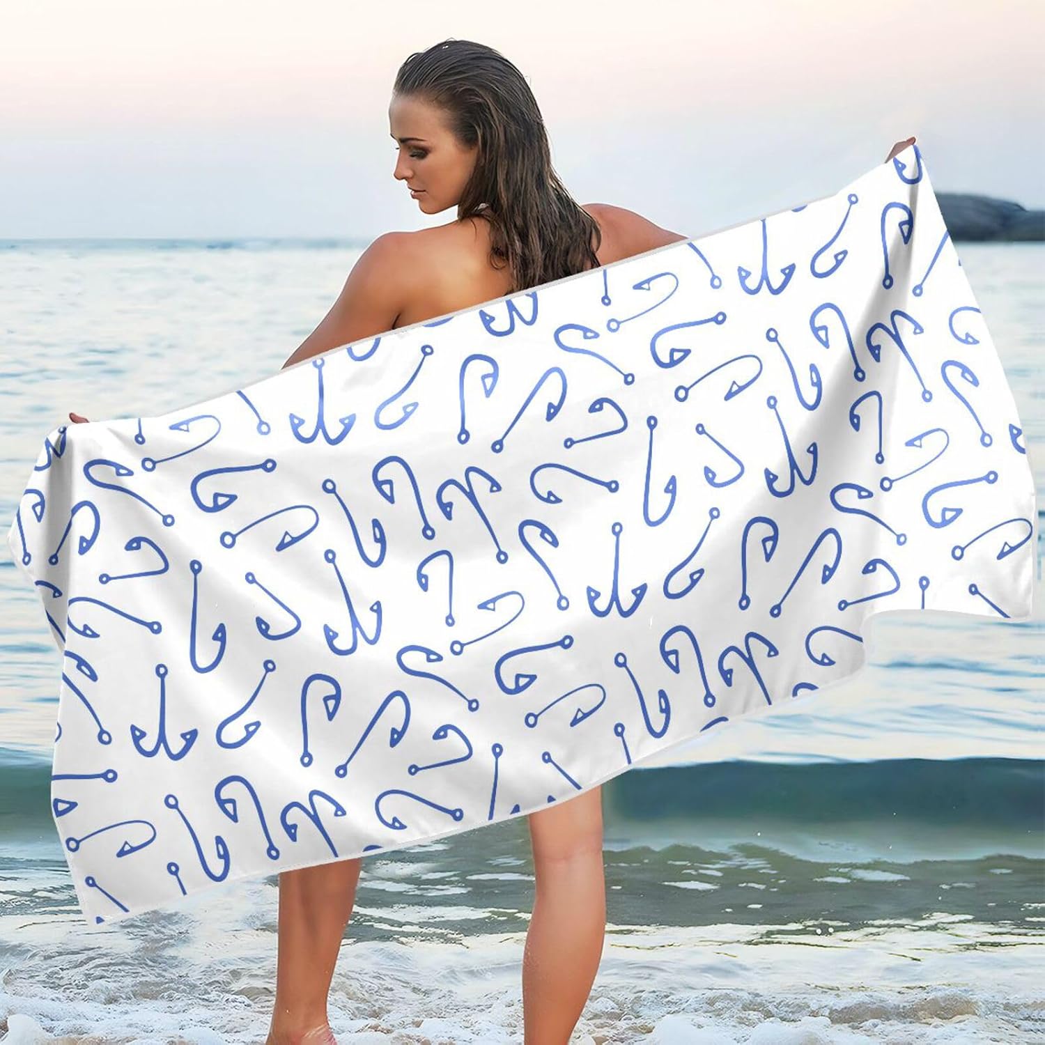 Gredecor Oversized Beach Towel 71x31 Blue 1
