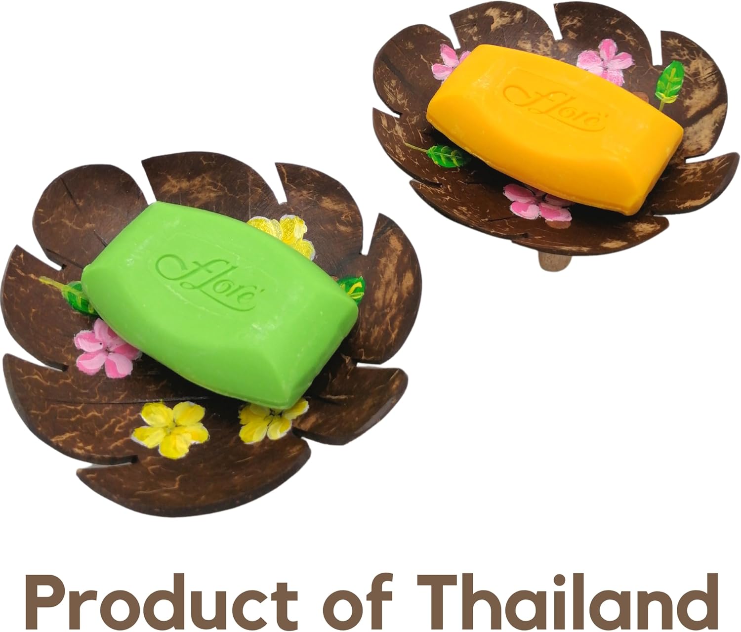 Coconut Shell Soap Dish Leaf Design 2 PCS