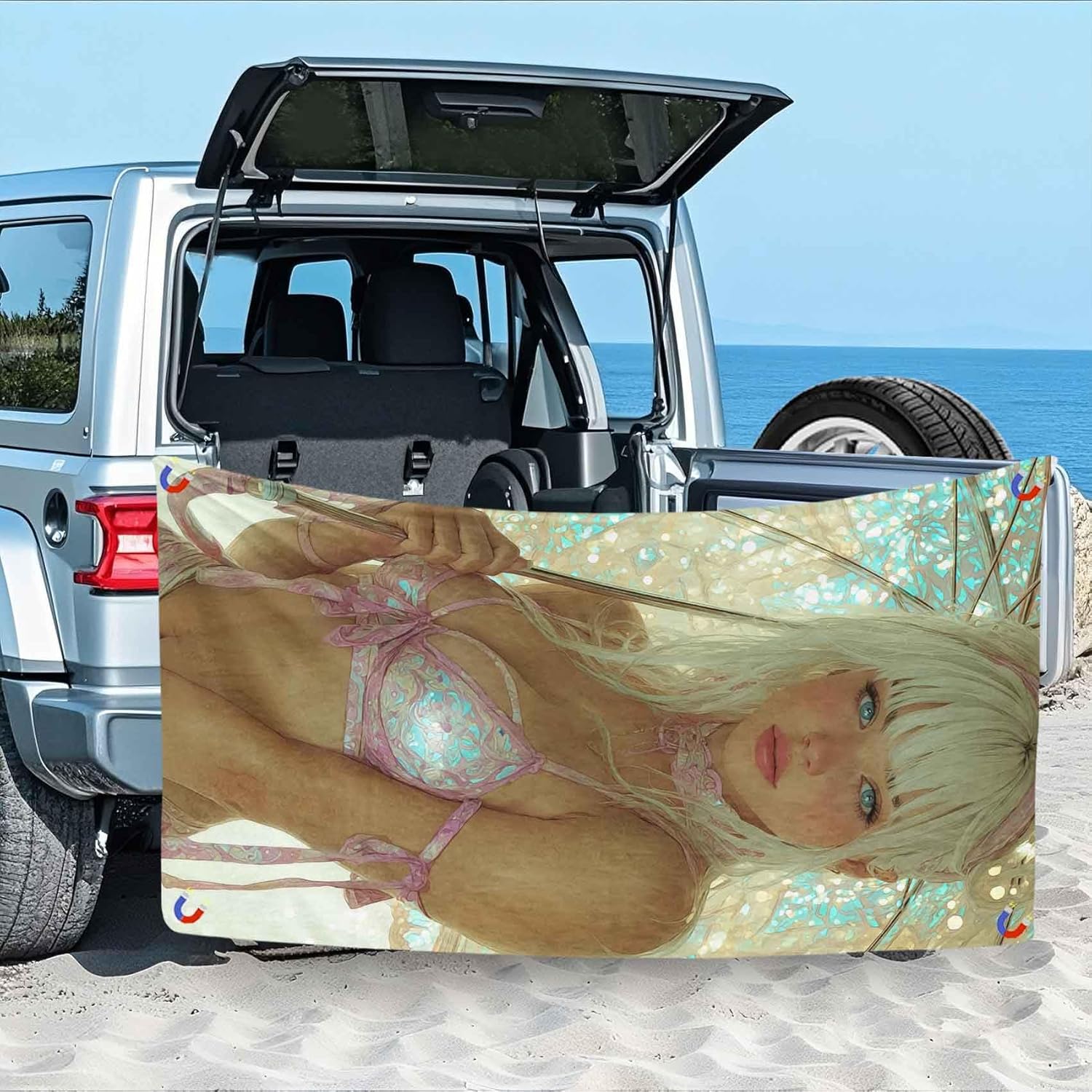 Magnetic Beach Towel for Travel Quick Dry and Sand-Resistant