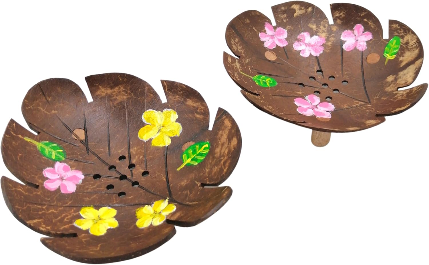 Coconut Shell Soap Dish Leaf Design 2 PCS
