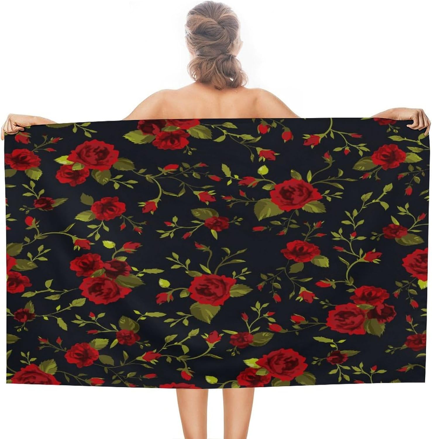 JZDACH Floral Roses Soft Bath Towel 31x51