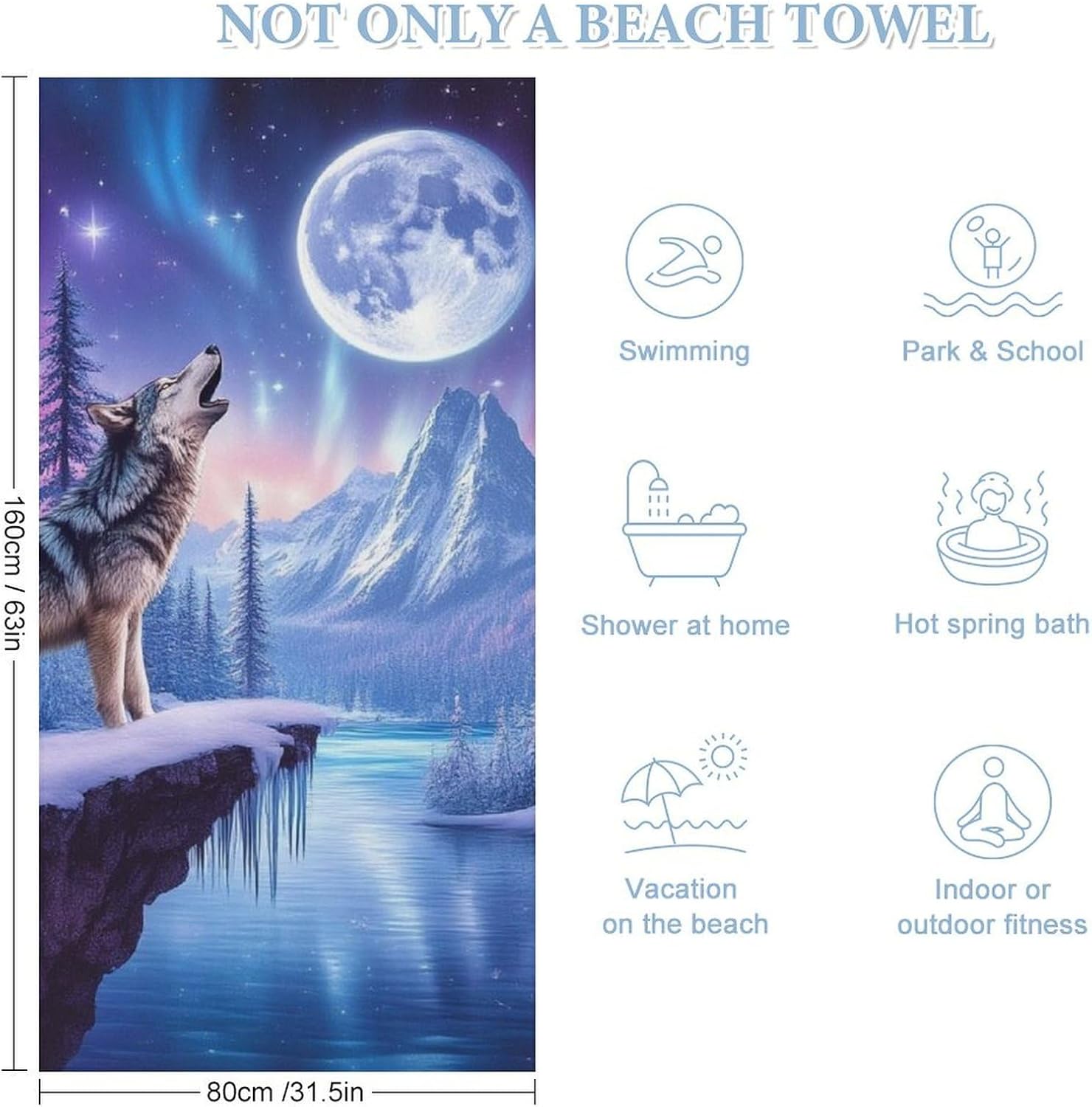 4SEE Premium Double-Sided Velvet Beach Towel