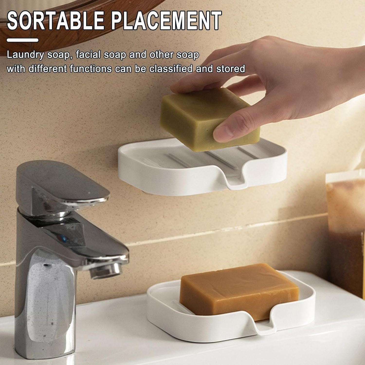 LutIedan 1PC Small Wall-Mounted Soap Box Holder