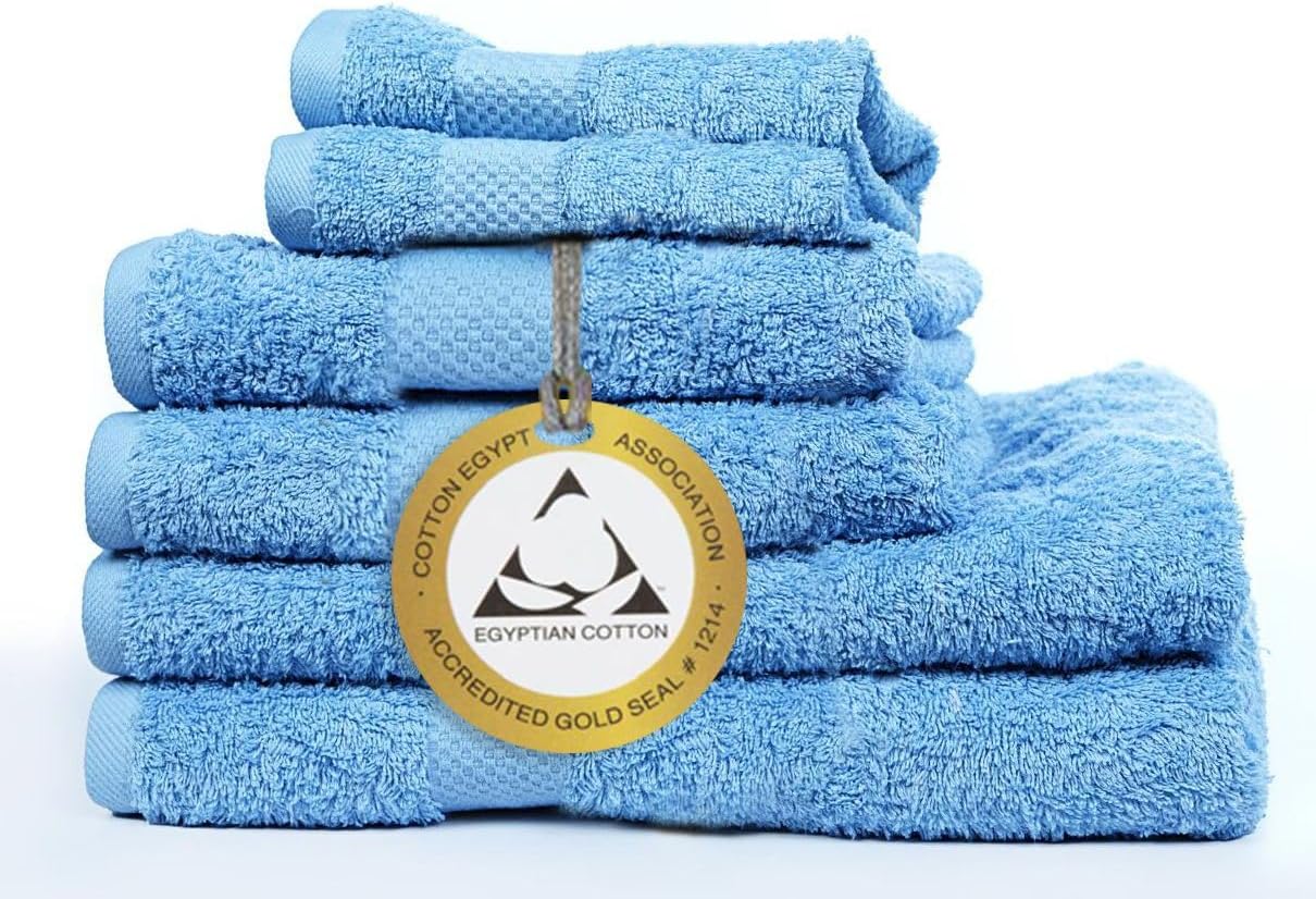 Mehalla Egyptian Cotton Towel Set of 6 - Ultra Soft Quick Dry