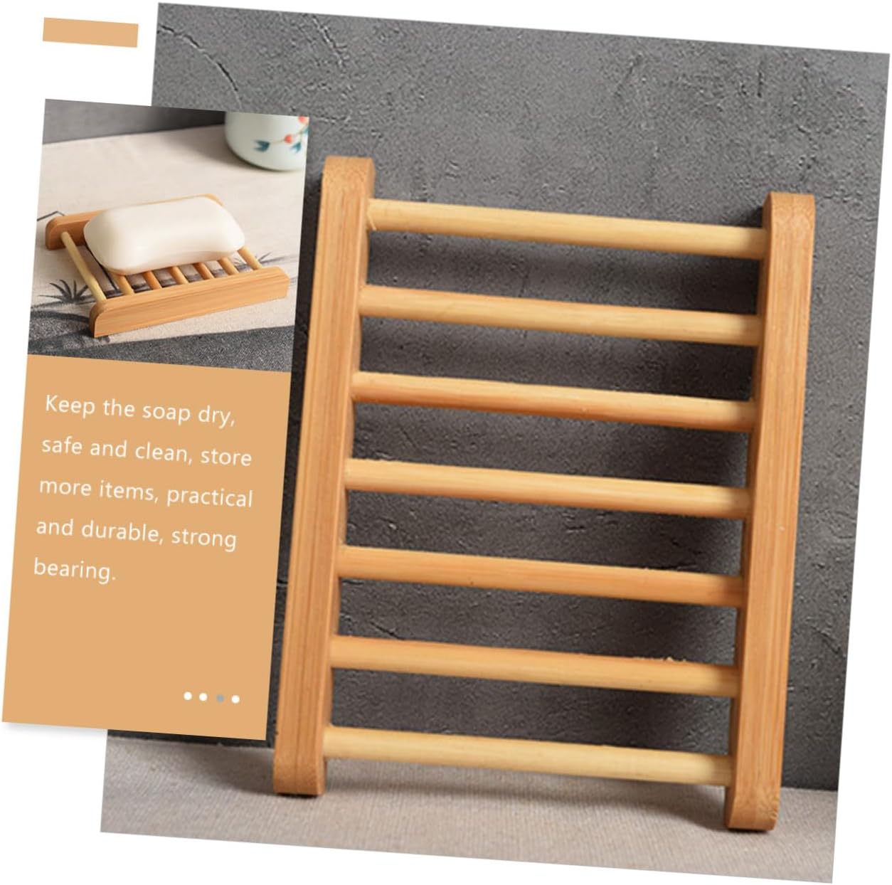 Healifty Wooden Soap Rack for Bathroom and Kitchen 1