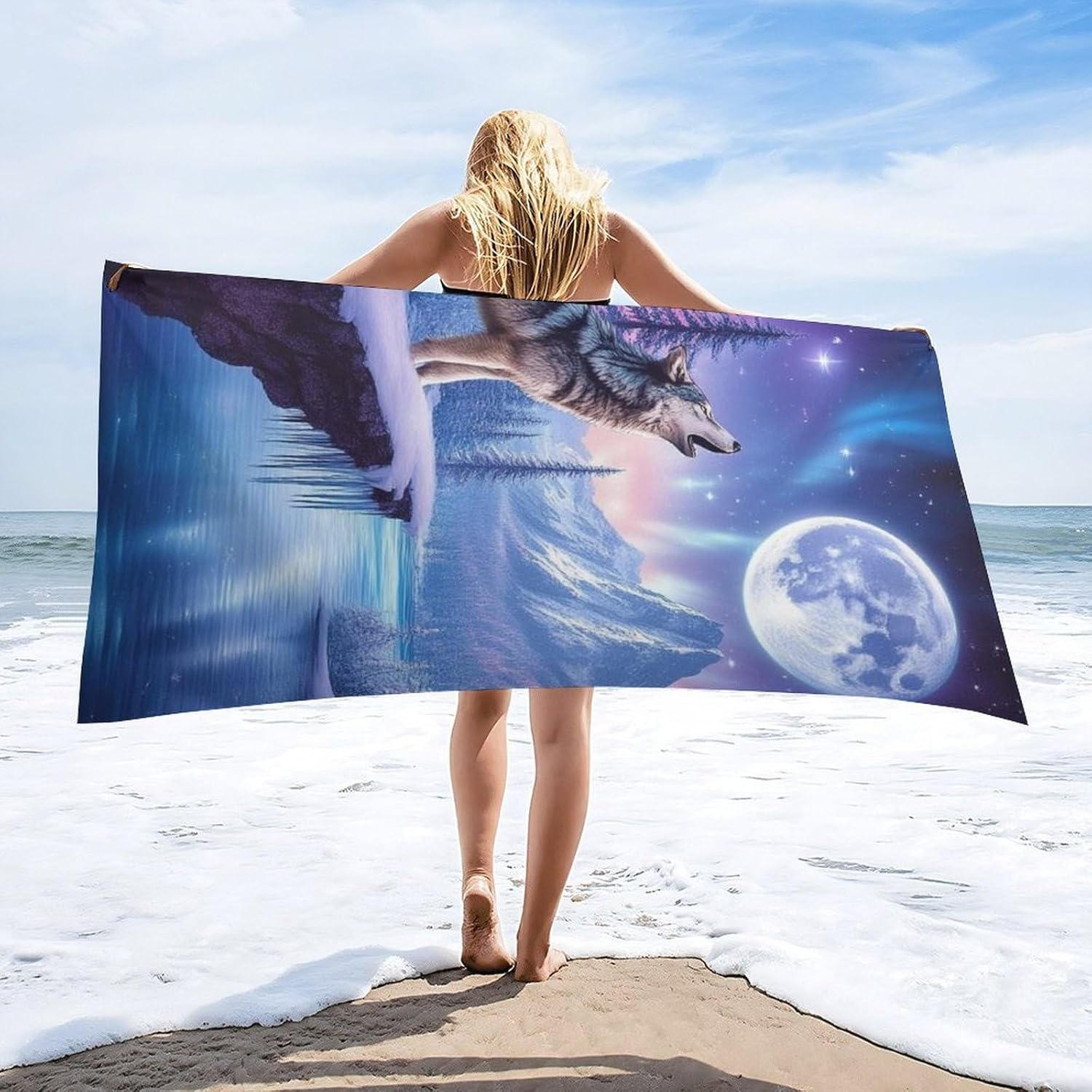 4SEE Premium Double-Sided Velvet Beach Towel