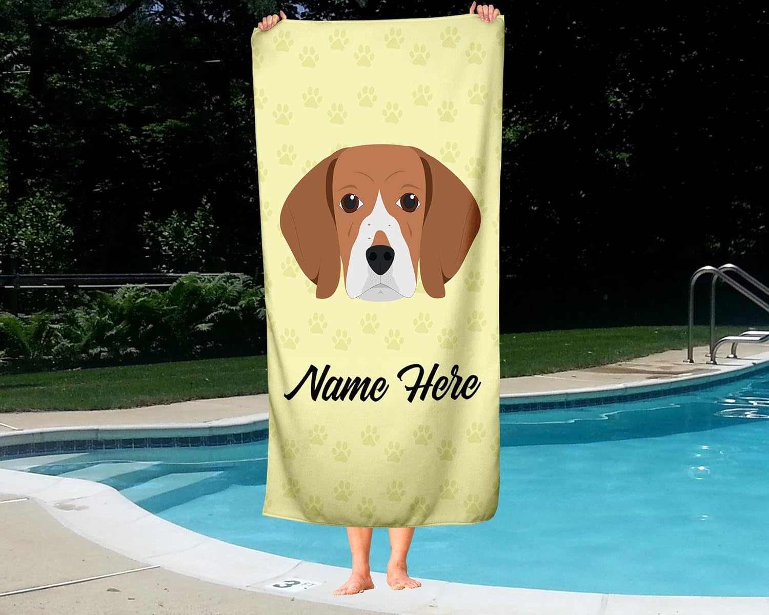 Personalized Beagle Face Towels - Beach Bath Large Medium