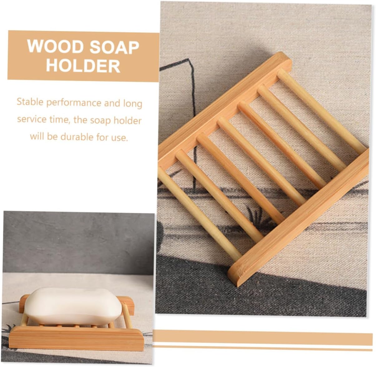 FIXOSHEE Wooden Soap Dishes Set for Shower Kitchen Bathroom 1