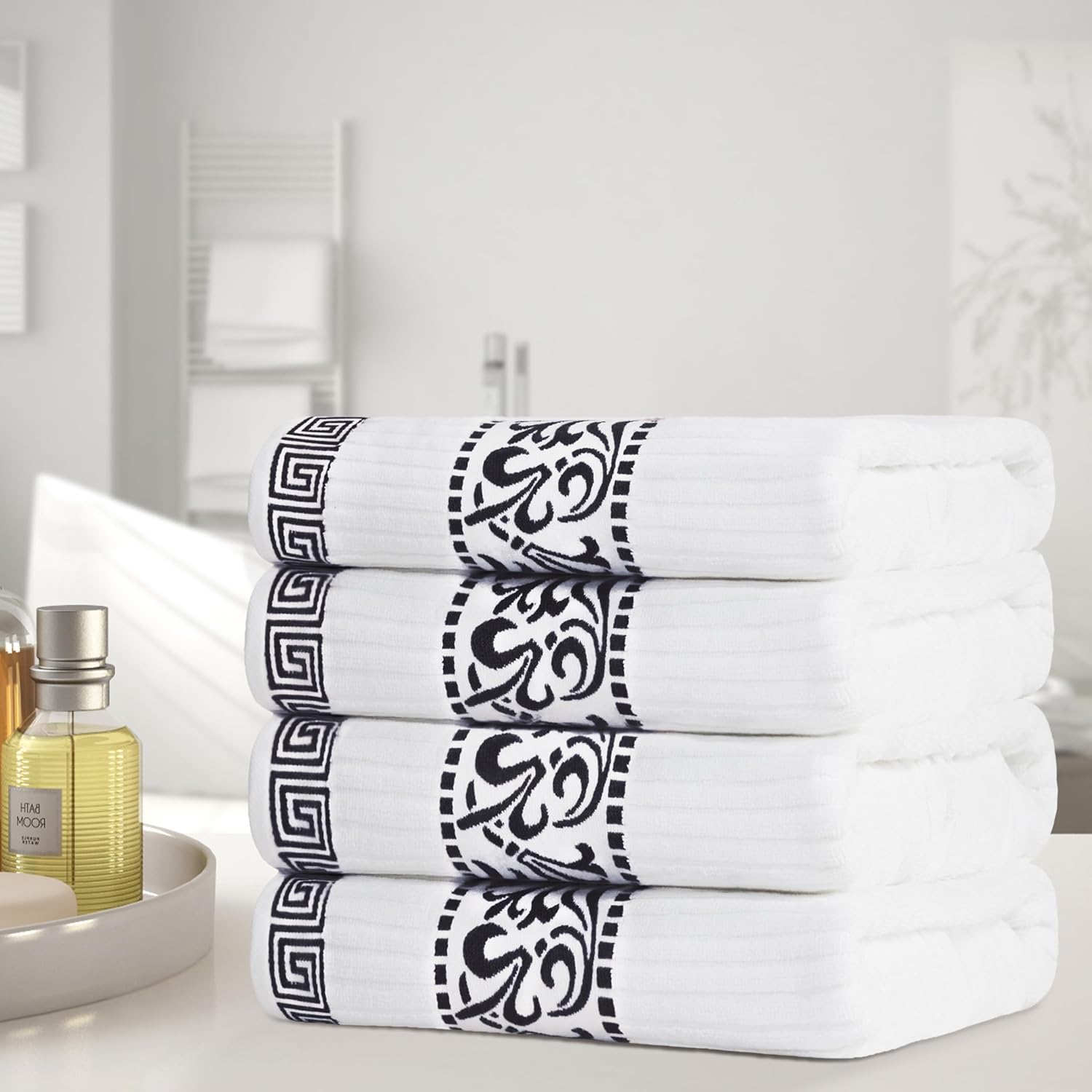 Superior Athens Cotton Towel Set - 4 Towels Black