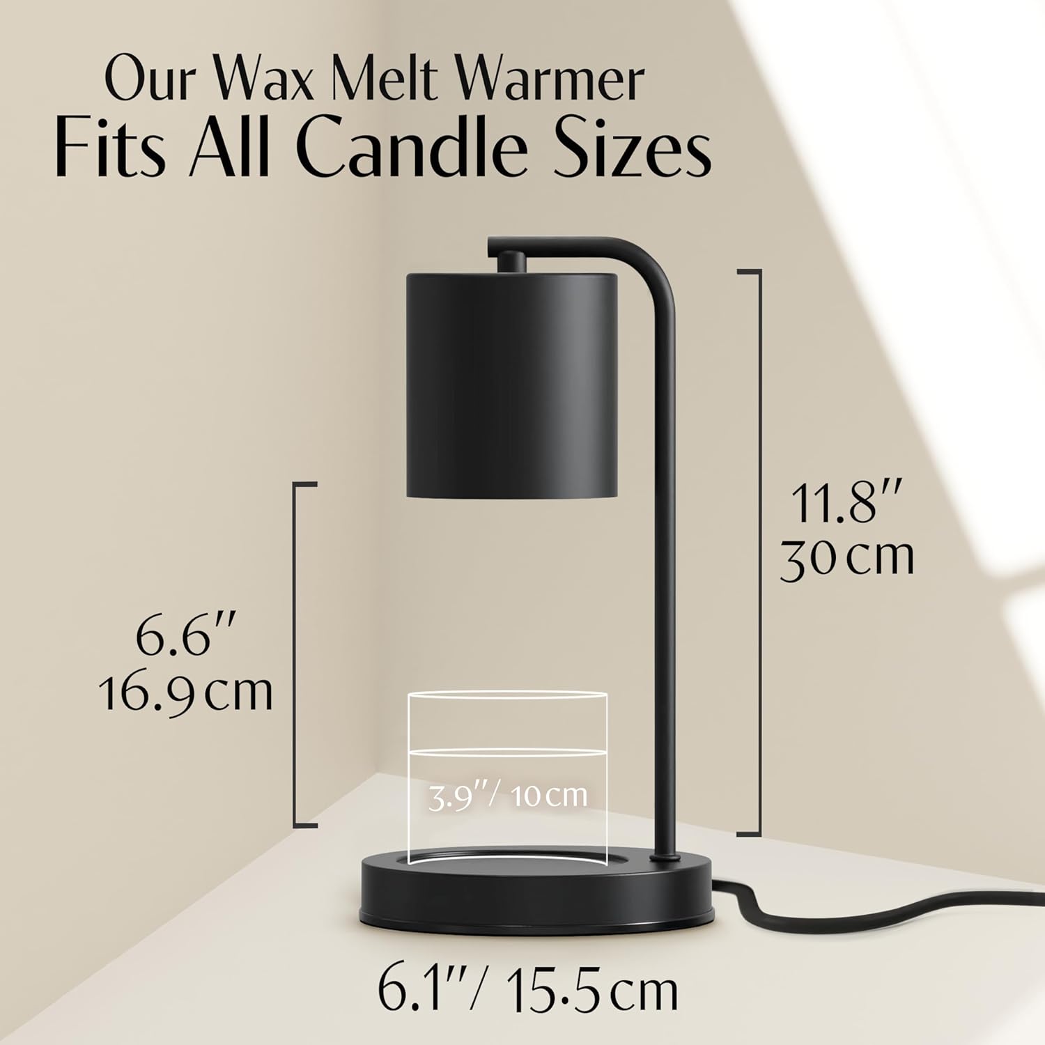 Coyal Flameless Candle Lamp with Timer and Dimmer - Black