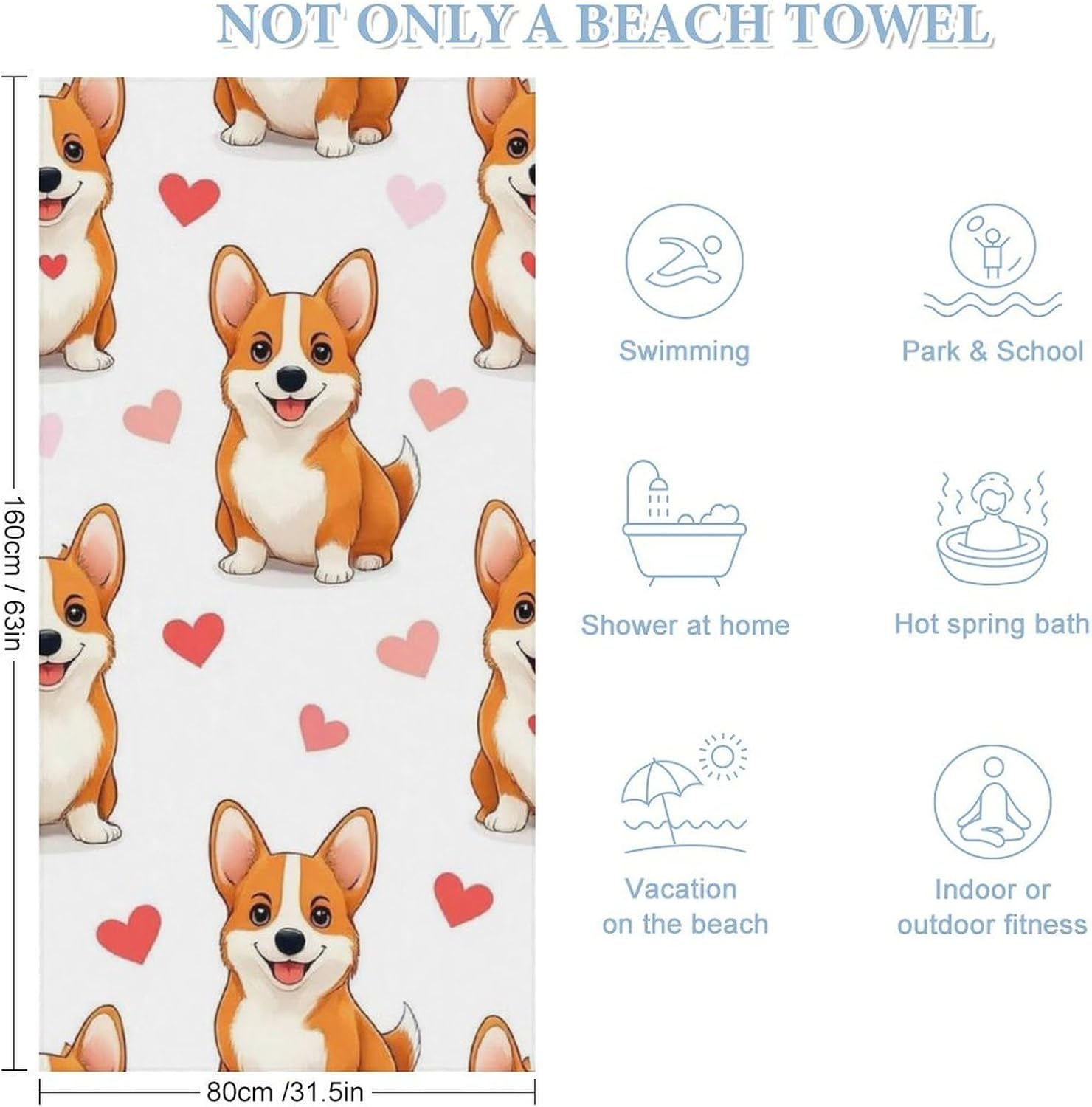 4SEE Premium Velvet Beach Towel for All
