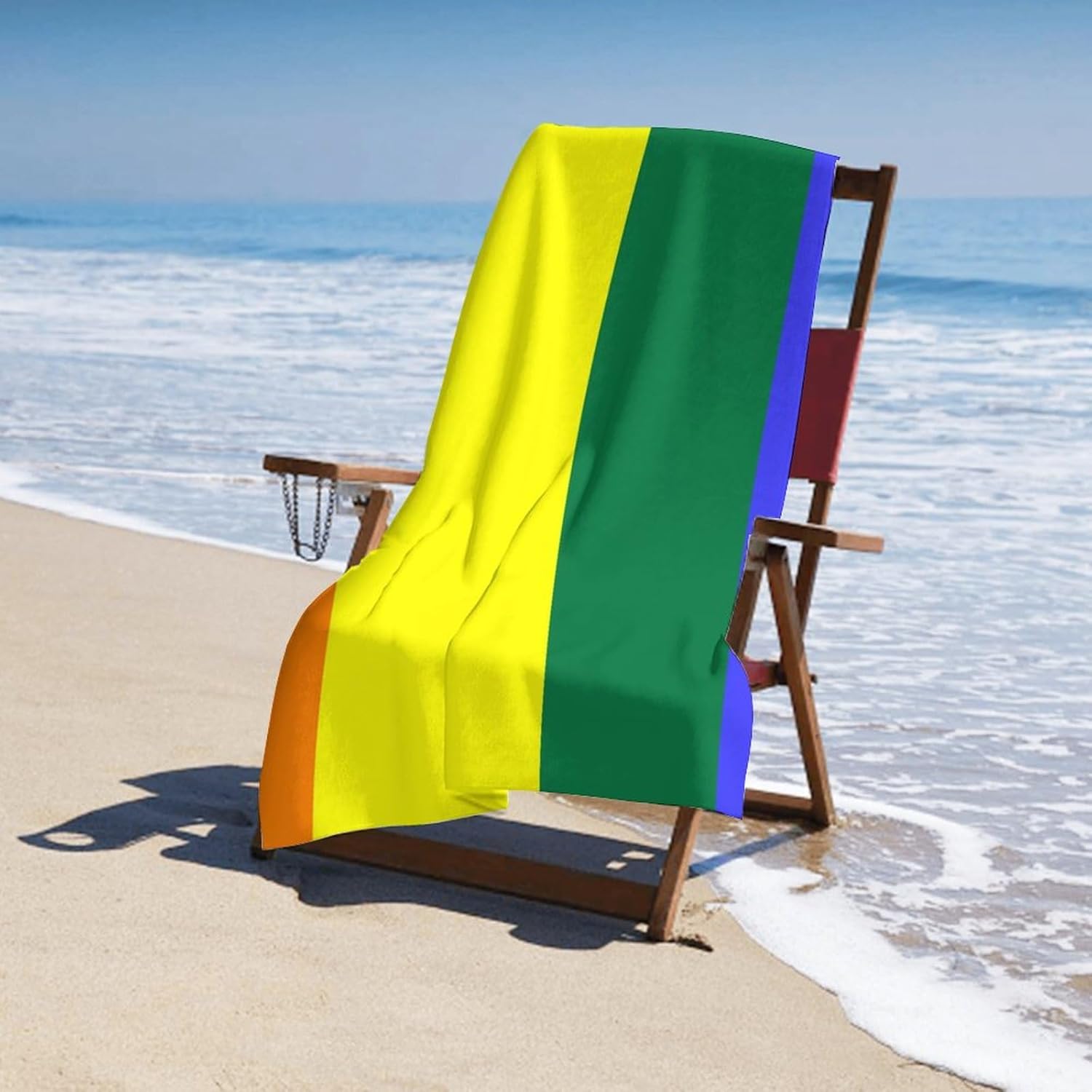 Quick Dry Oversize Bath Towel Rainbow LGBTQ Pride Flag Design