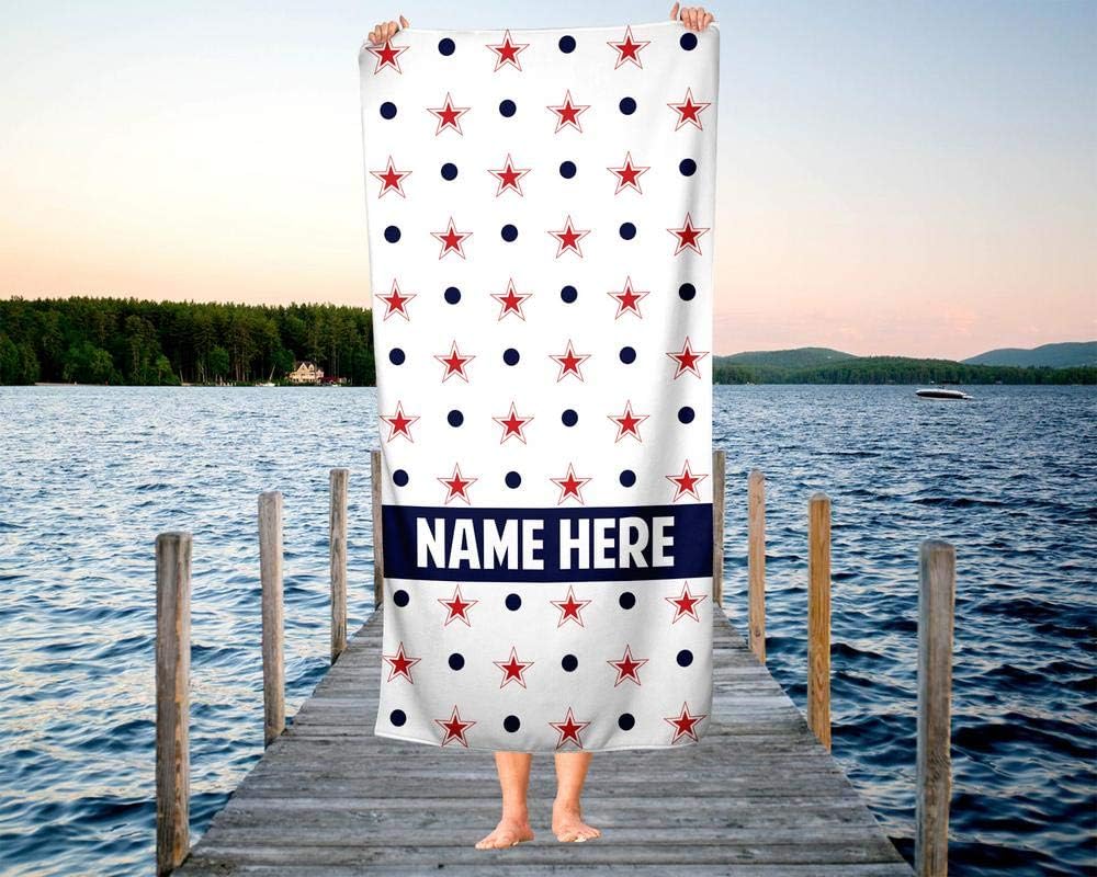 Extra Large Personalized Stars with Dots Towel for Kids and Adults 1