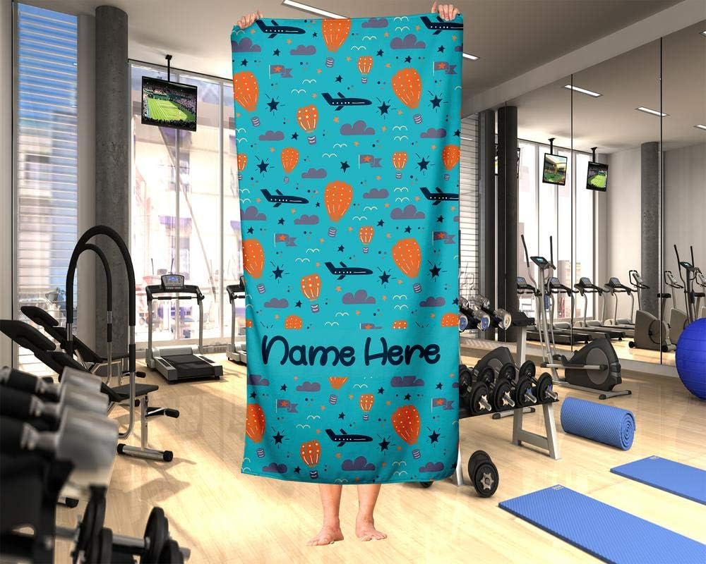 Extra Large Personalized Hot Air Balloon Towel for Kids