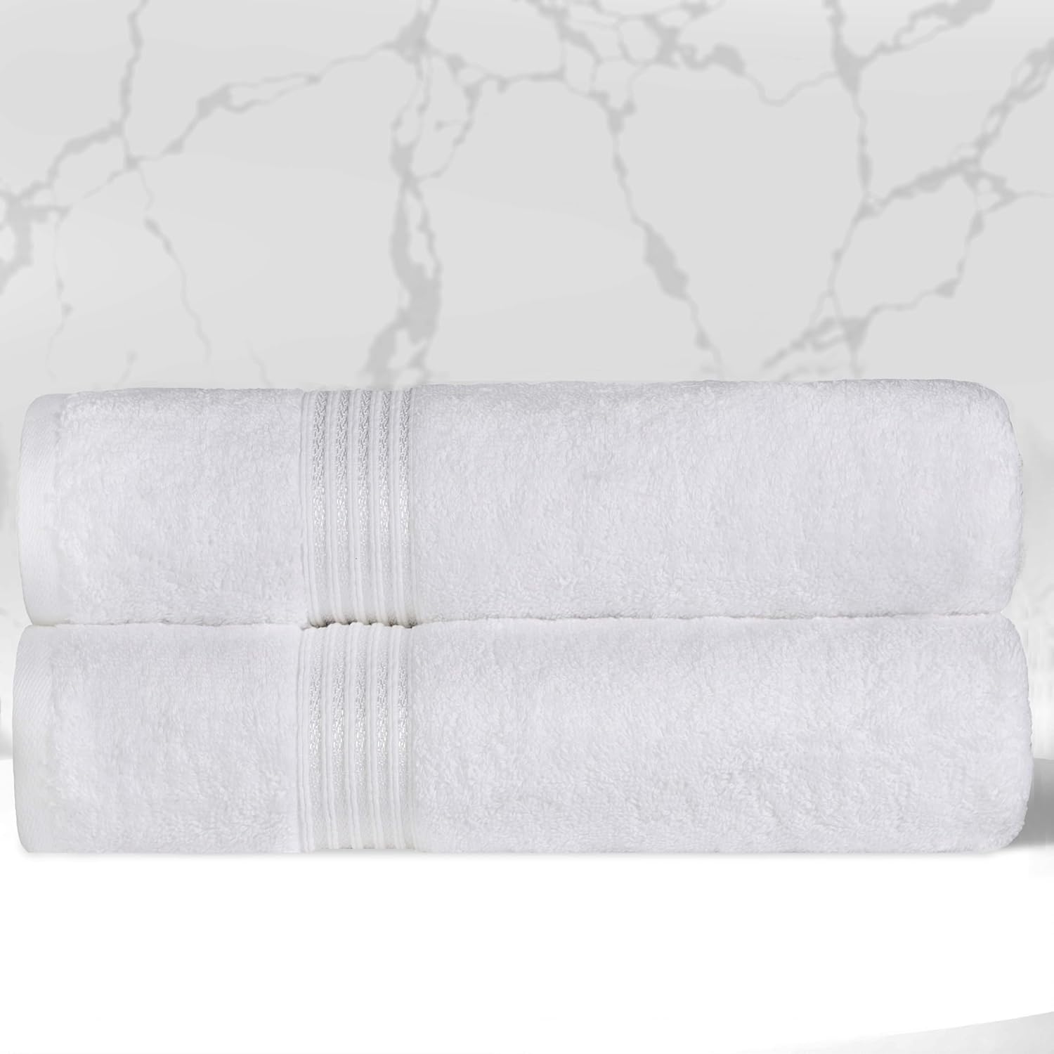Superior Egyptian Cotton Bath Towel Set Set of 2 White