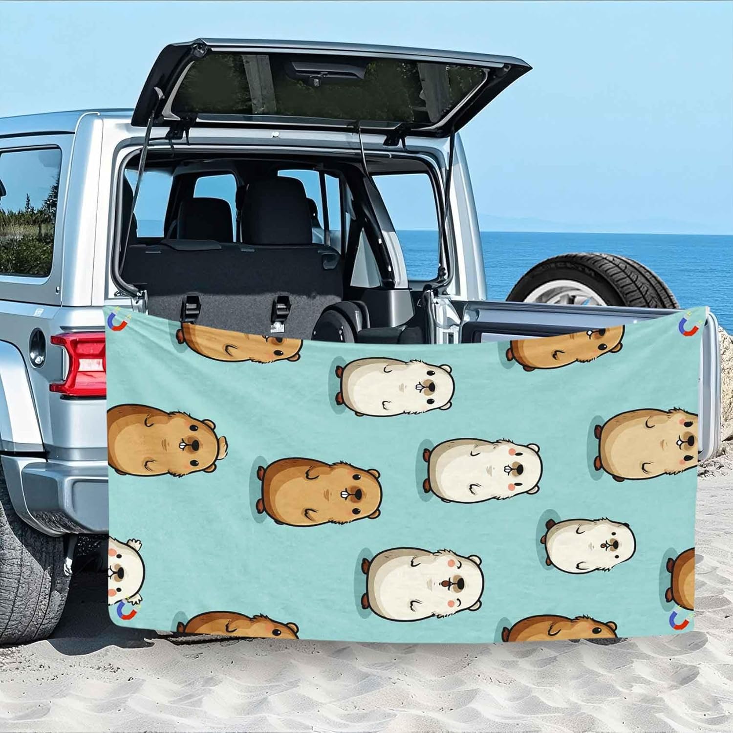 Magnetic Hamster Bath Towel - Beach Camping Friendly