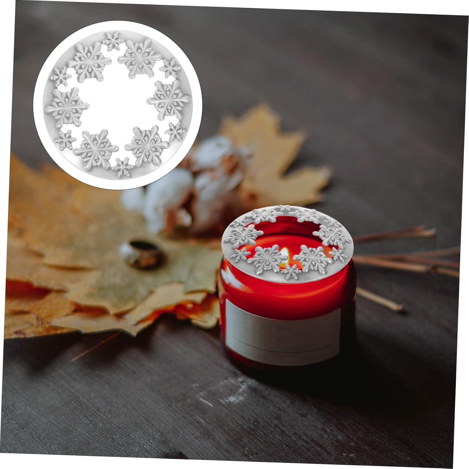 BEBEMOKO Vintage Snowflake Candle Jar Cover