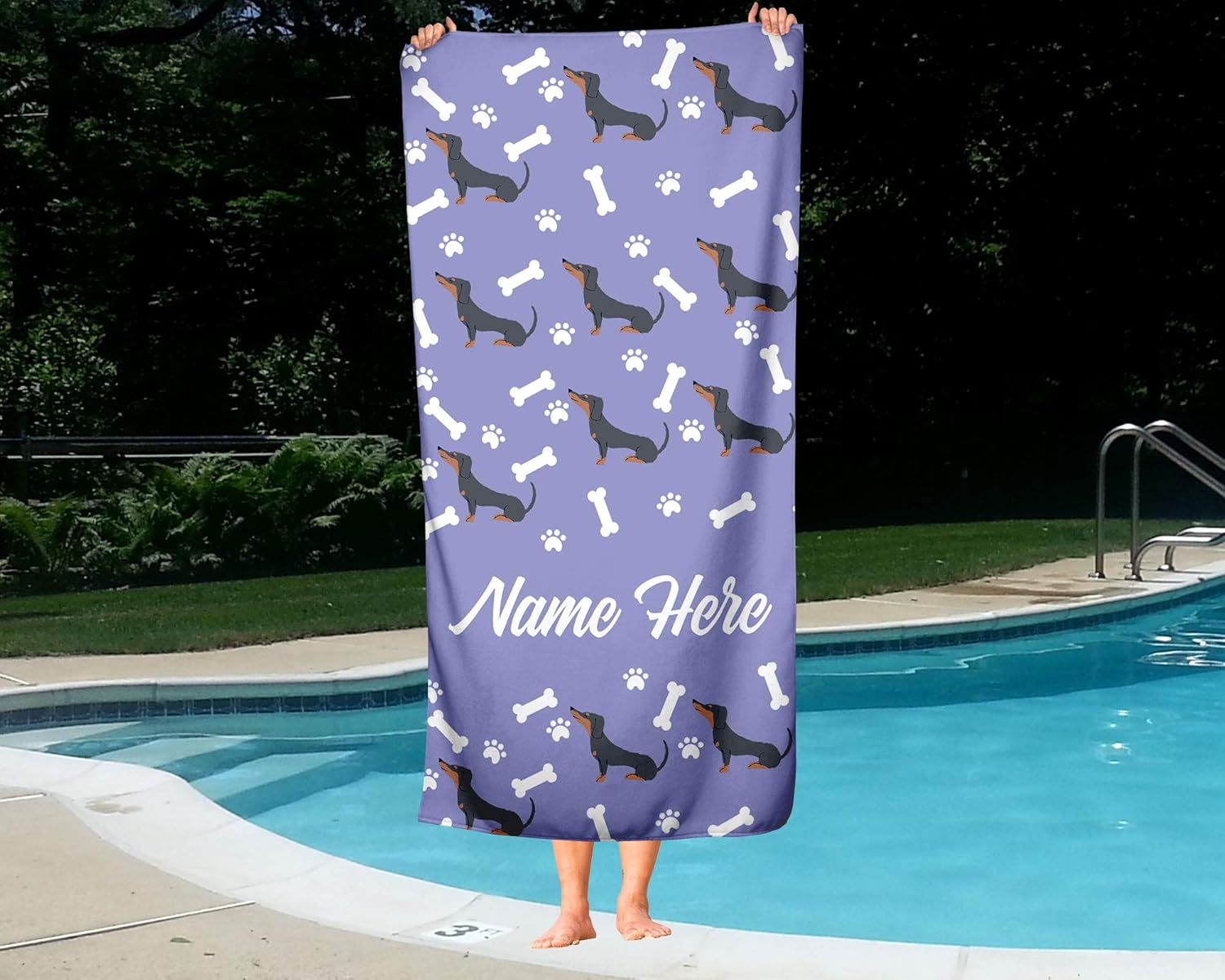 Personalized Corner Extra Large Pet Dachshund Towel