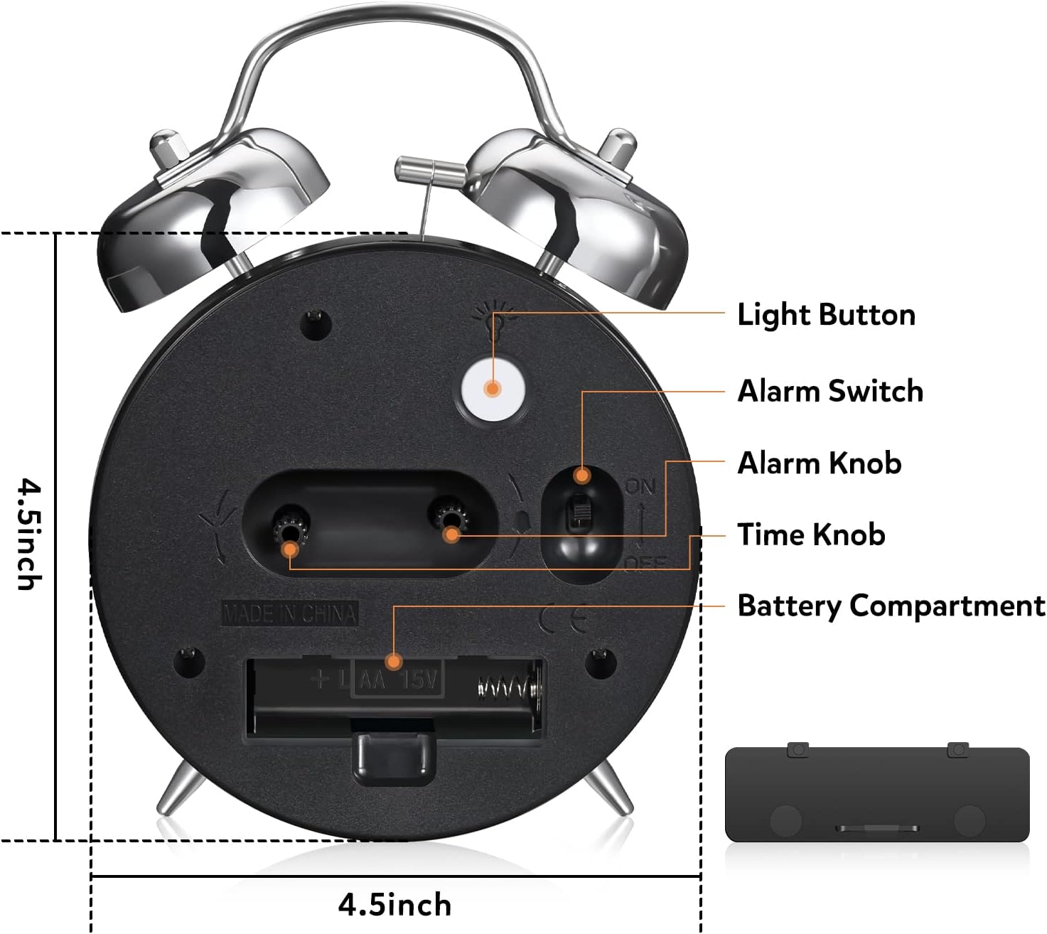 Cadmos Extra Loud Alarm Clock for Heavy Sleepers