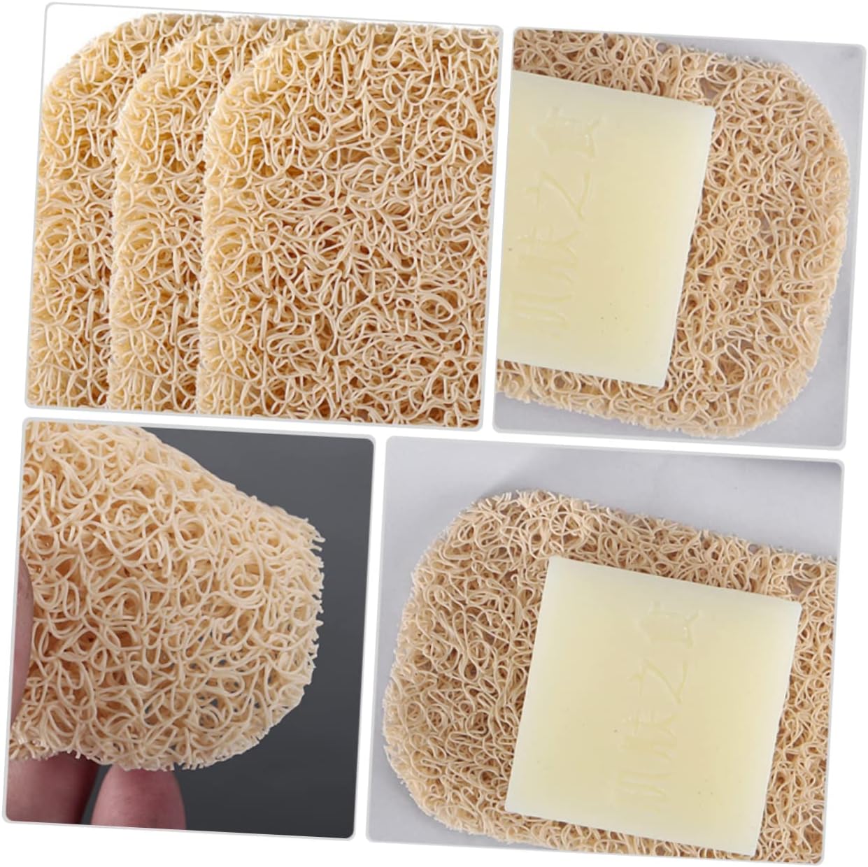 HOOTNEE 3PC PVC Soap Drain Pad Non-Slip Storage Rack