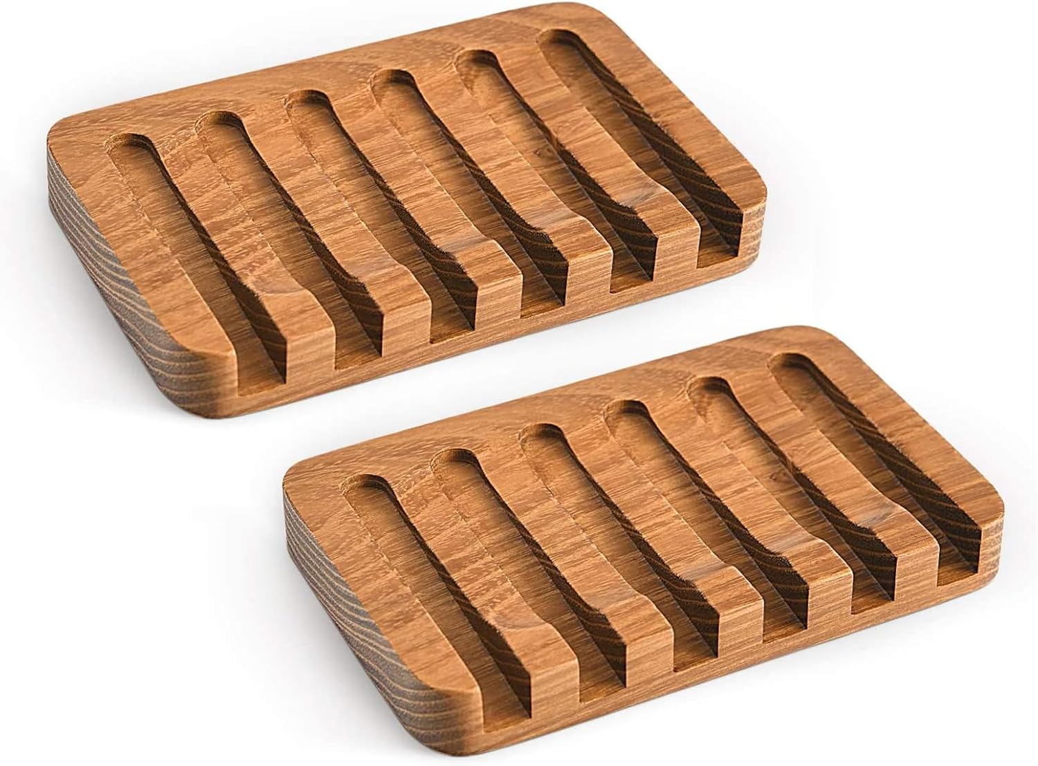 SUBEKYU Teak Wooden Soap Holder 2PCS