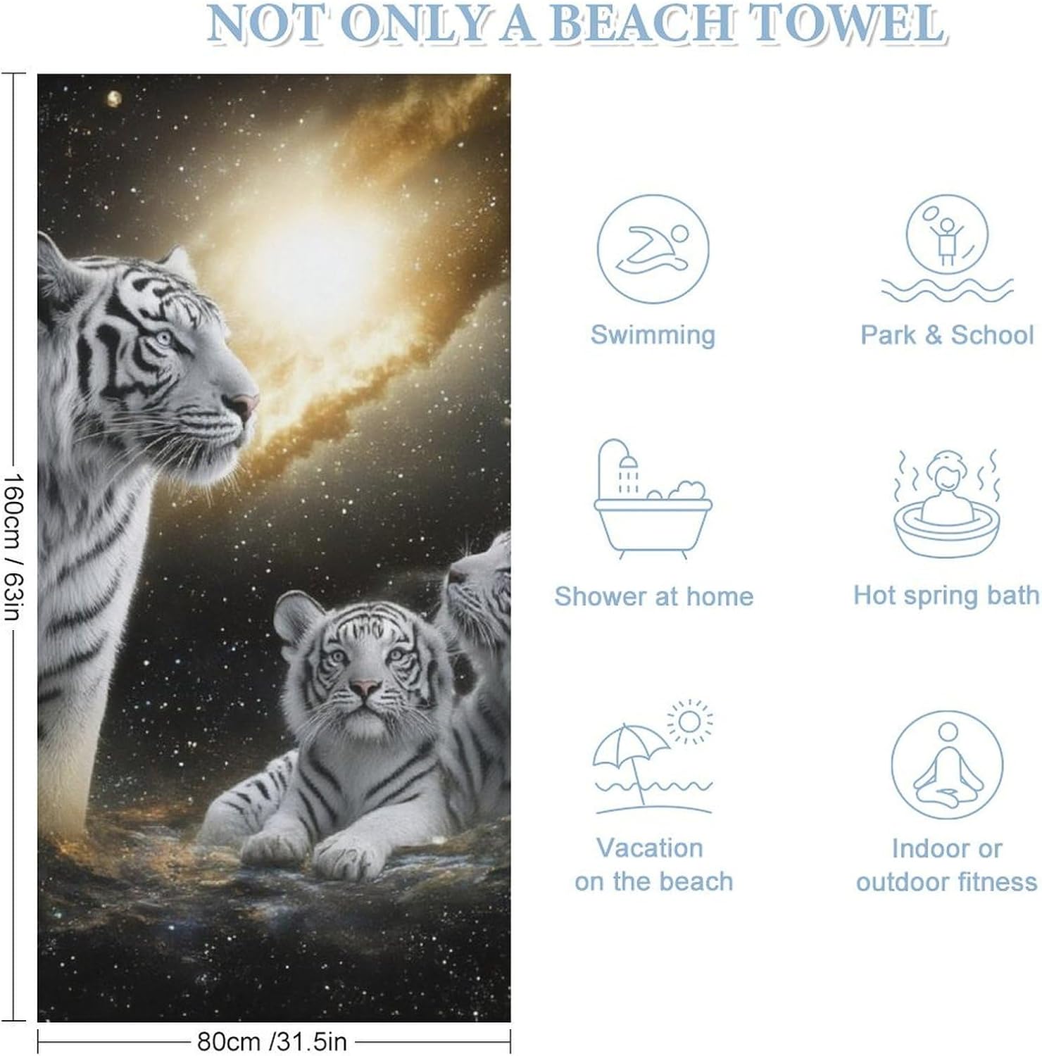 4SEE Oversize Velvet Beach Towel with Galaxy Design