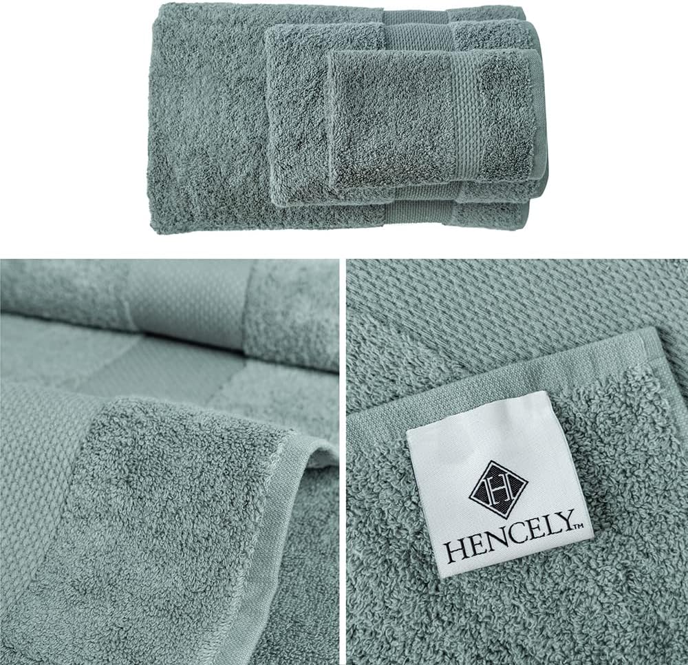 6-Piece Bath Towel Set - High Absorbency Dark Green