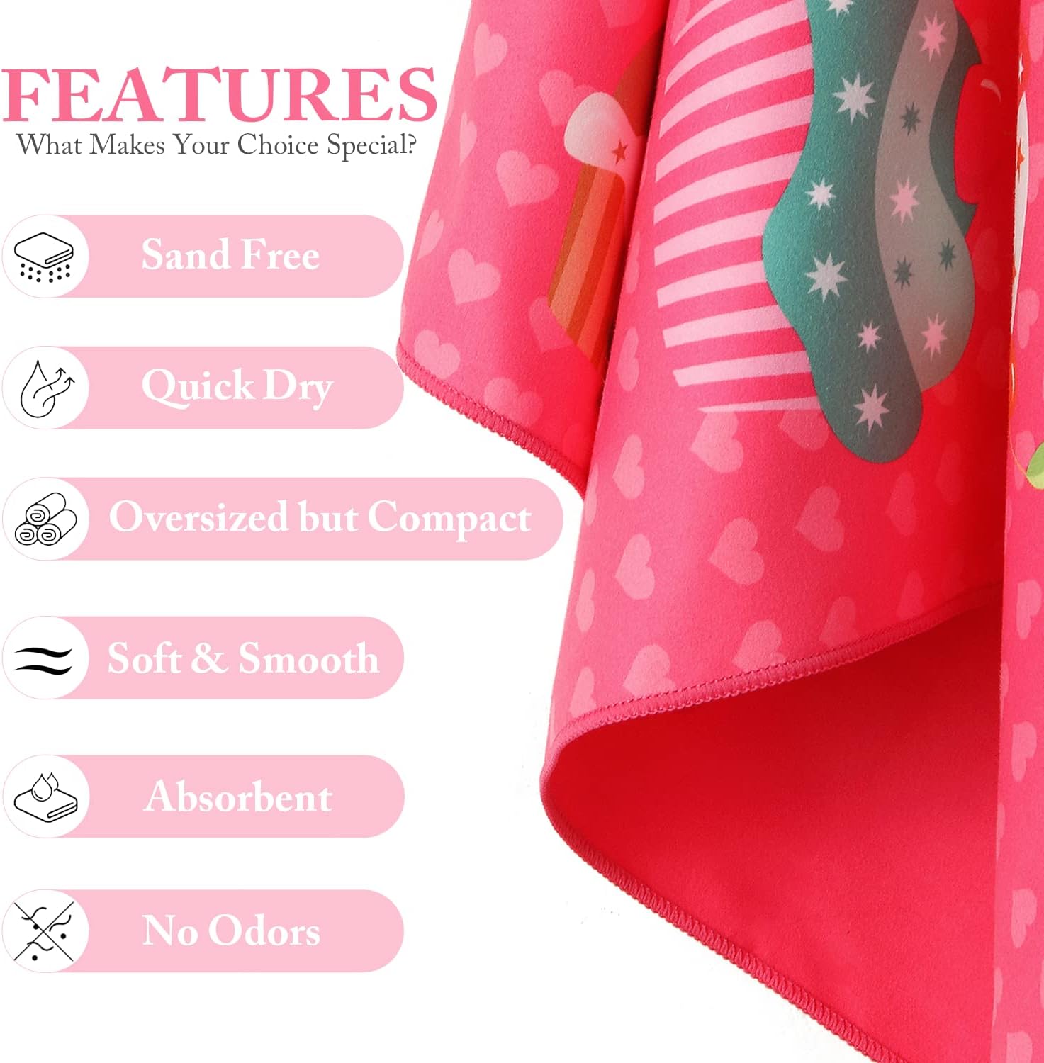 Your Choice Microfiber Beach Towel - Quick Dry Sand Free Compact Travel