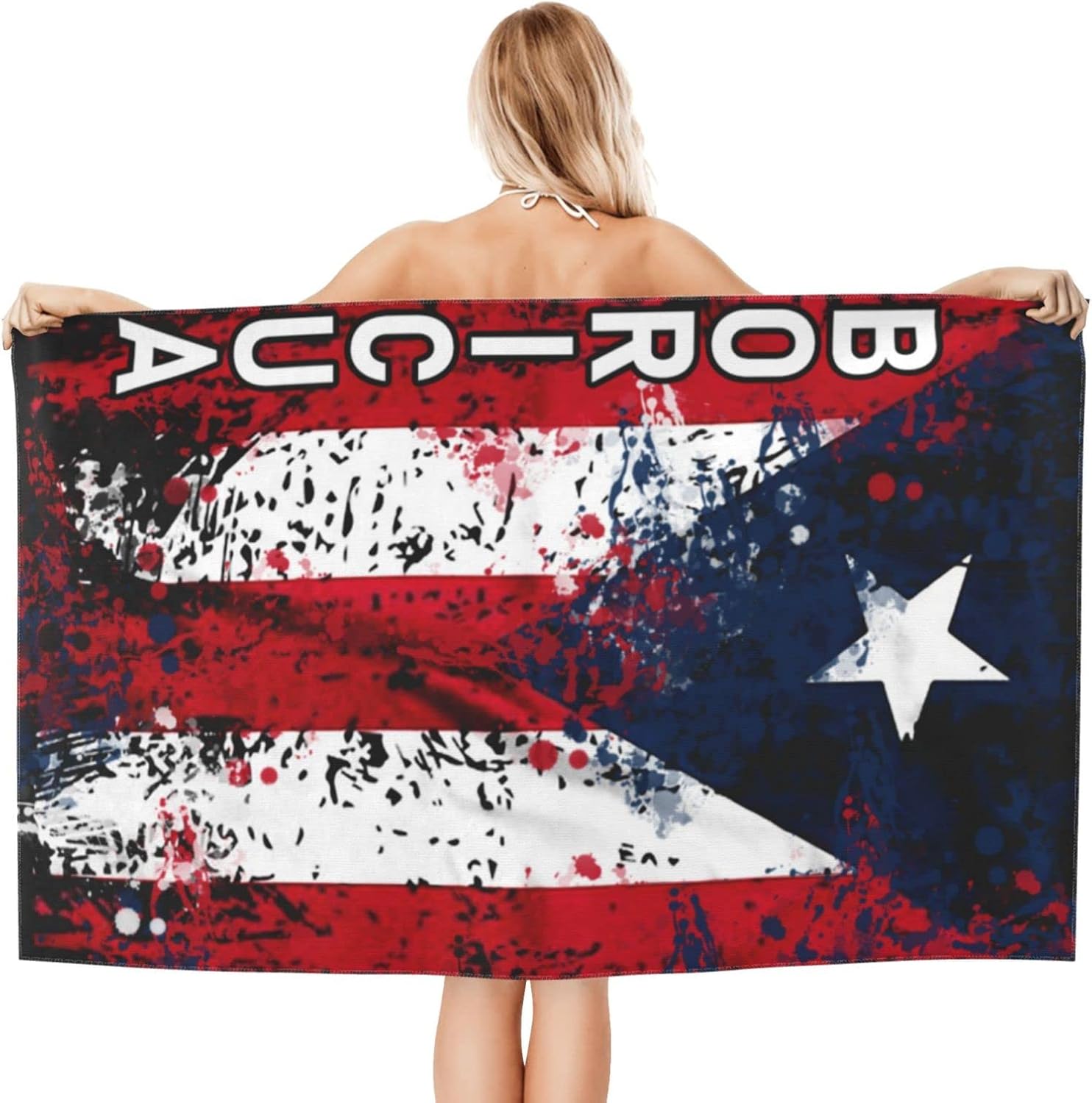 Puerto Rican Flag Microfiber Beach Towels for Kids Adults