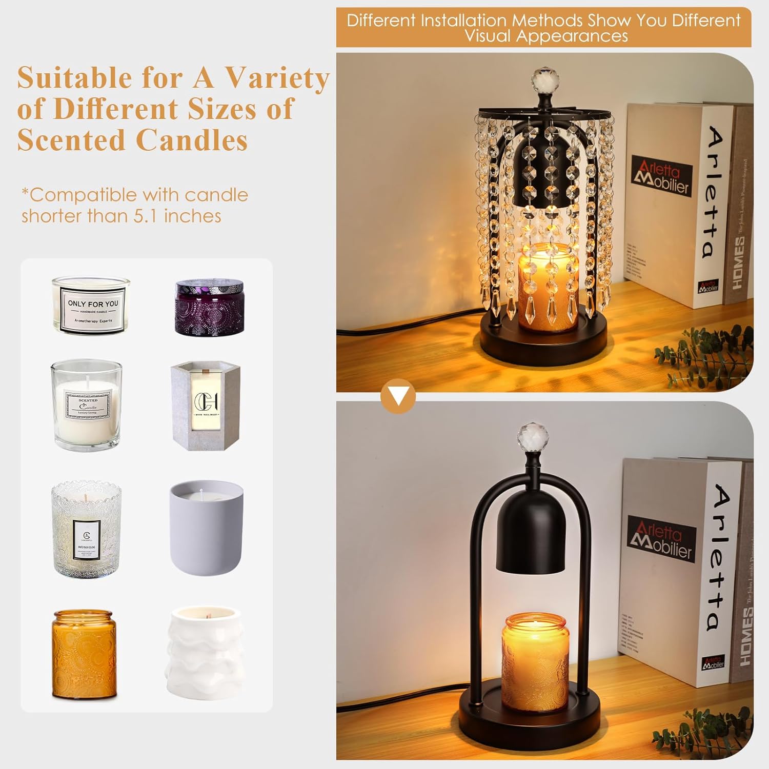Candle Warmer Lamp with Timer and Dimmer